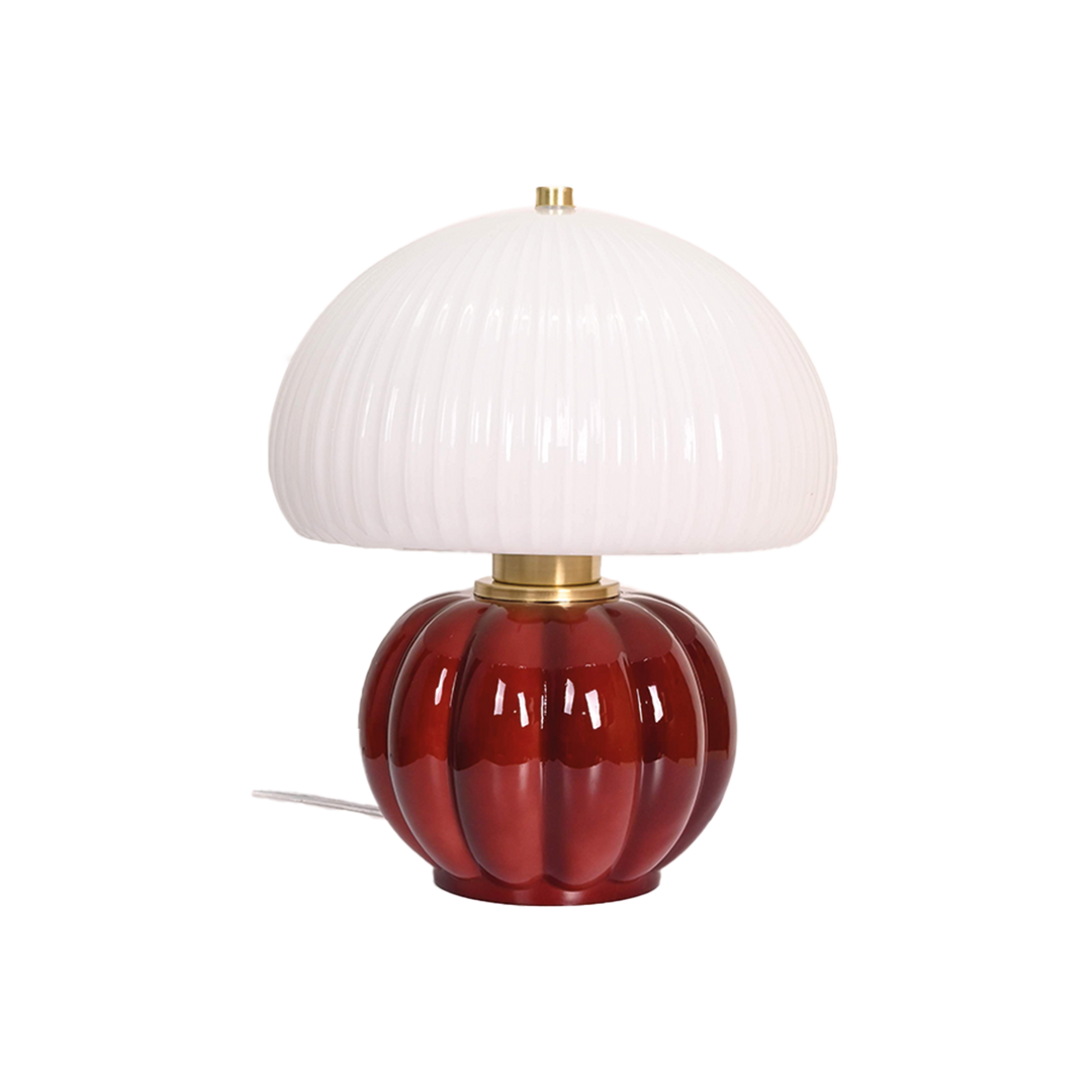 Madeleine Glass Table Lamp in Burgundy