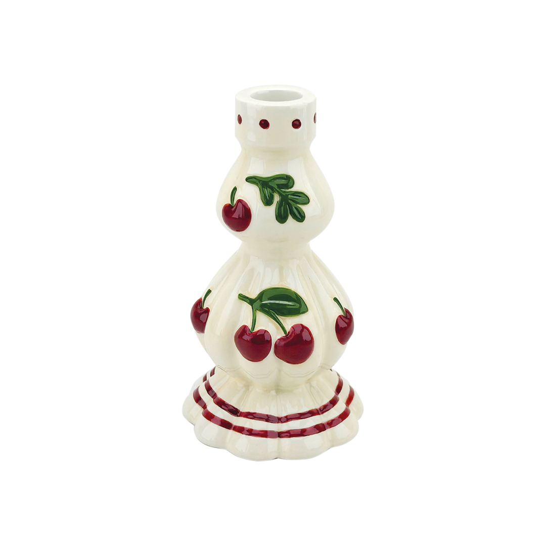 Large Cherry Candlestick Holder
