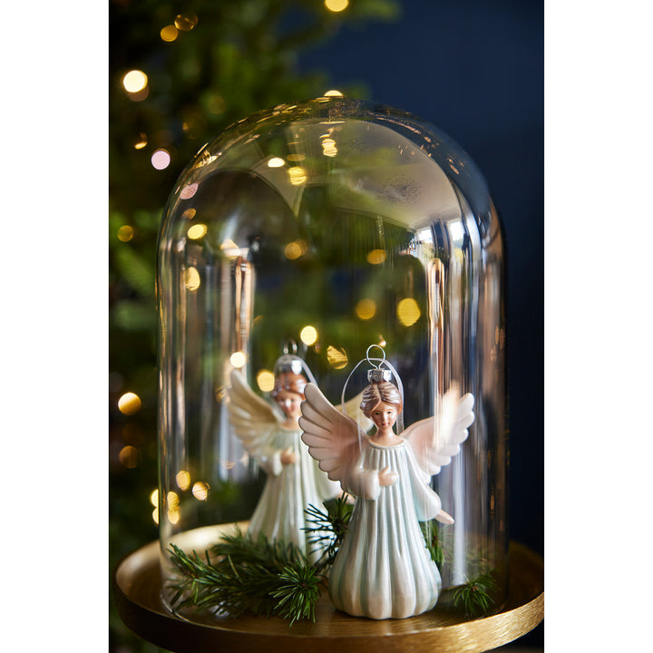 Set of 2 Festive Angel Hanging Decorations