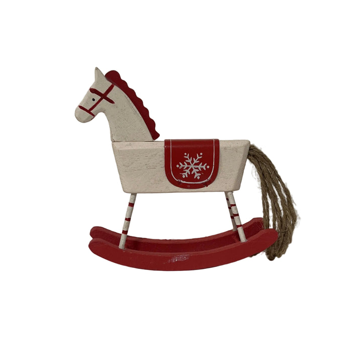 Wooden Rocking Horse Christmas Decor