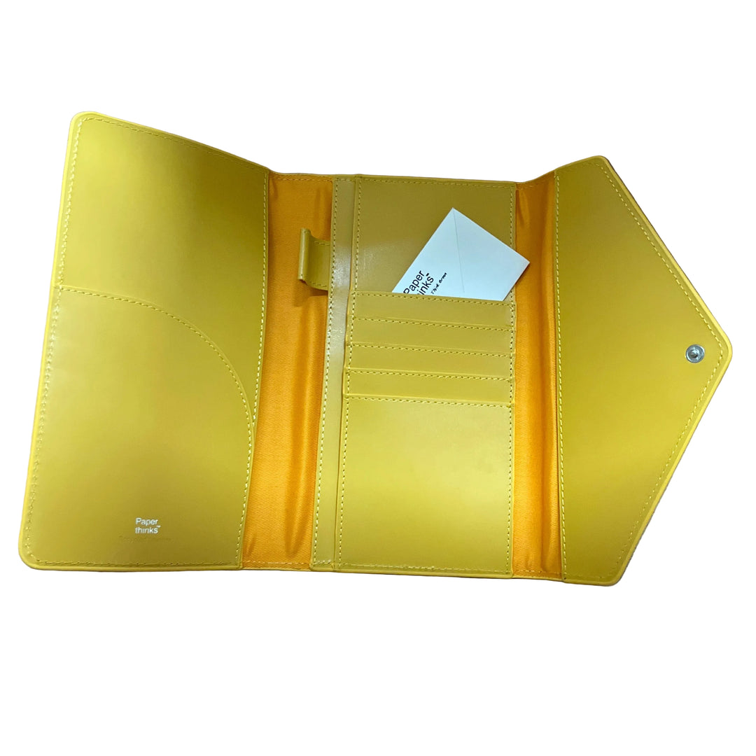 Yellow Leather Travel Envelope Purse