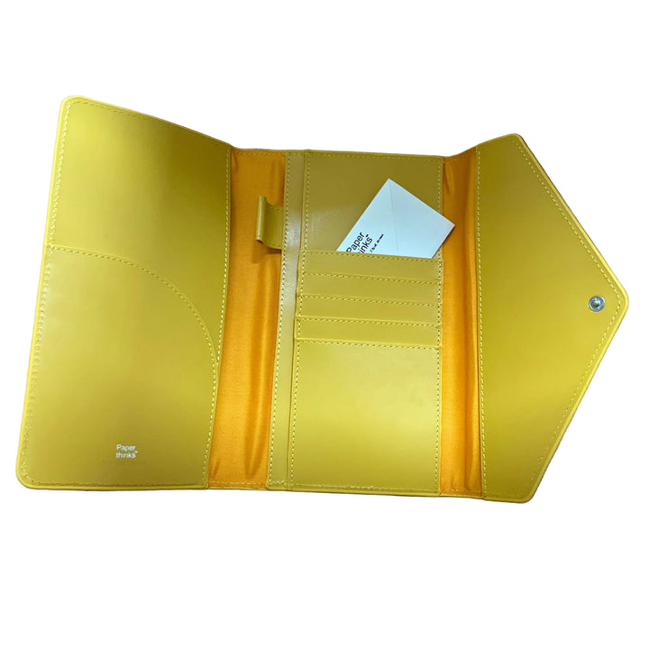 Yellow Leather Travel Envelope Purse
