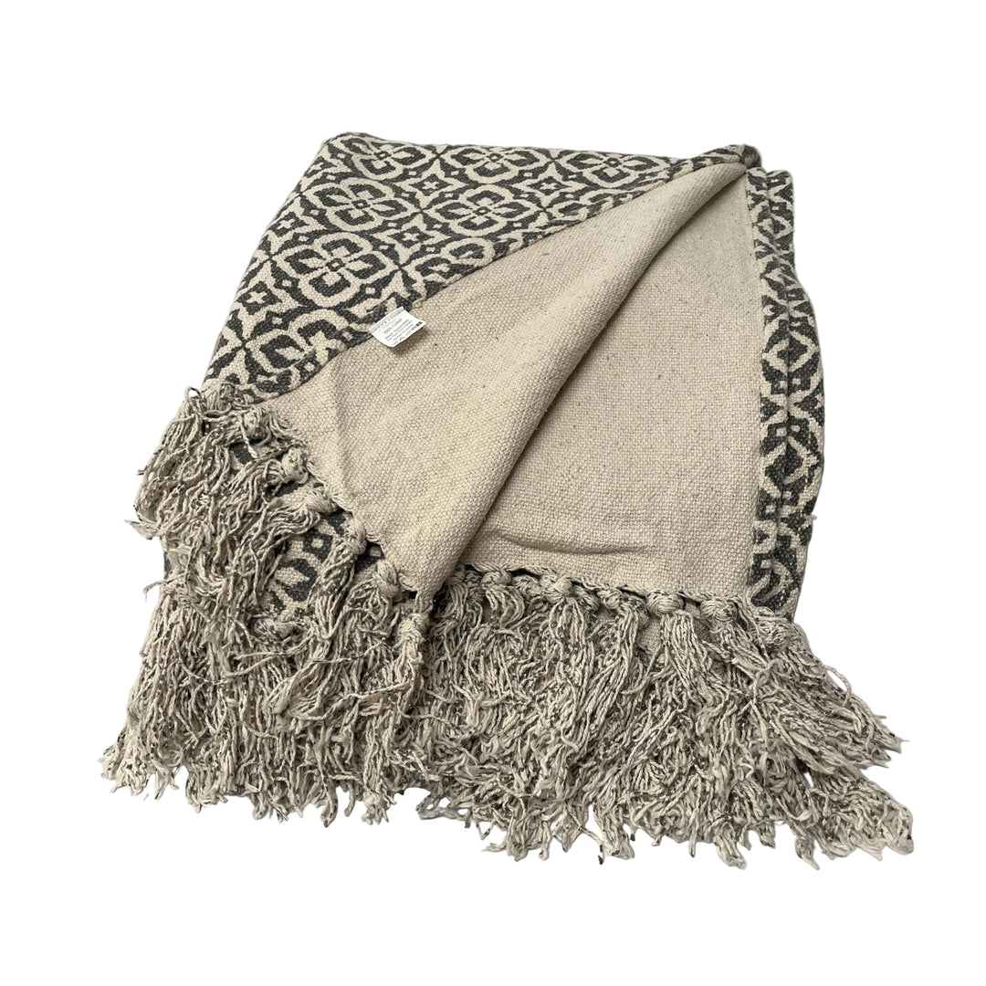 Bohemian Cotton Tassel Throw