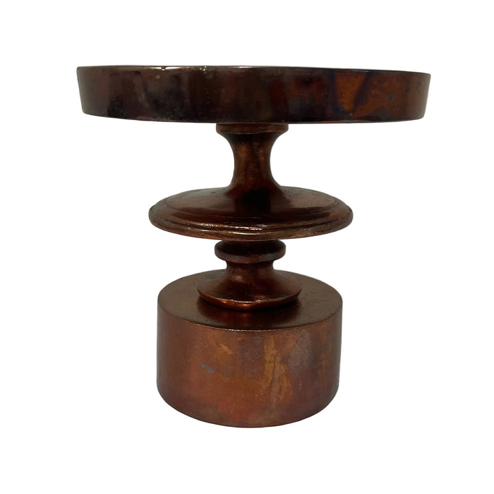 Small Metal Pillar Candle Stand Copper