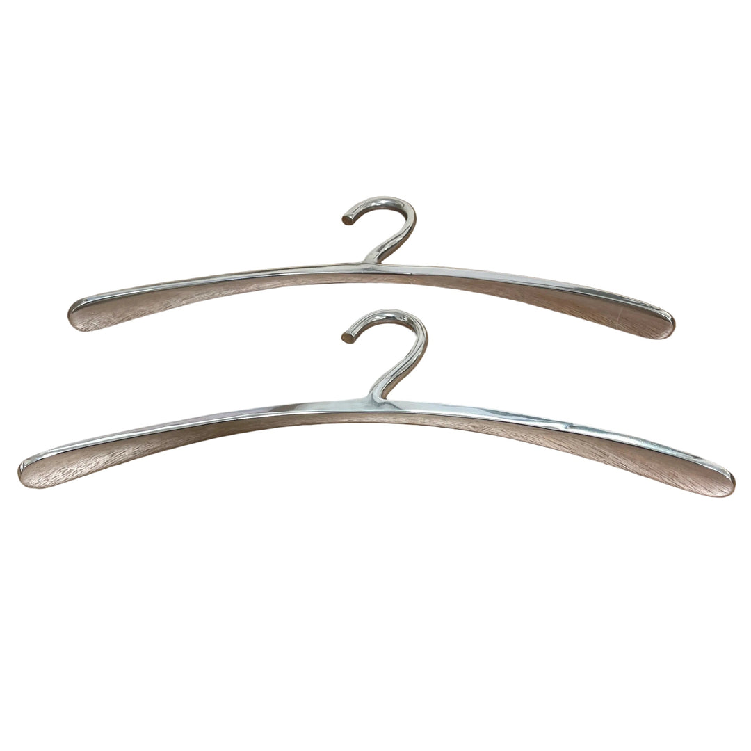 Set Of 2 Solid Metal Aluminium Finish Hangers