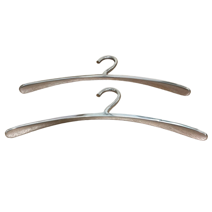 Set Of 2 Solid Metal Aluminium Finish Hangers