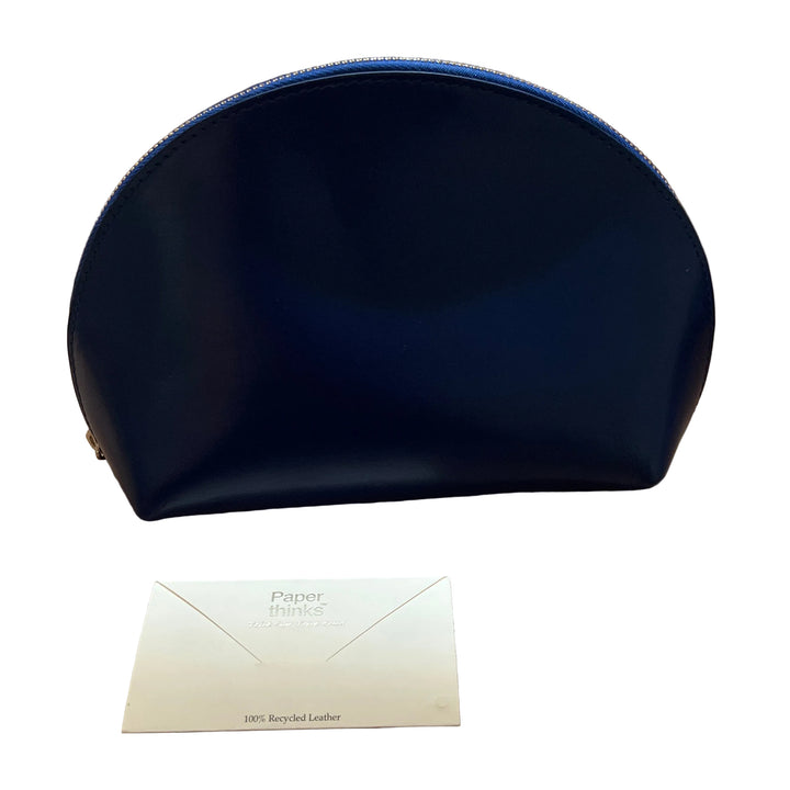 Purple Cosmetic Leather Zip Up Travel Pouch