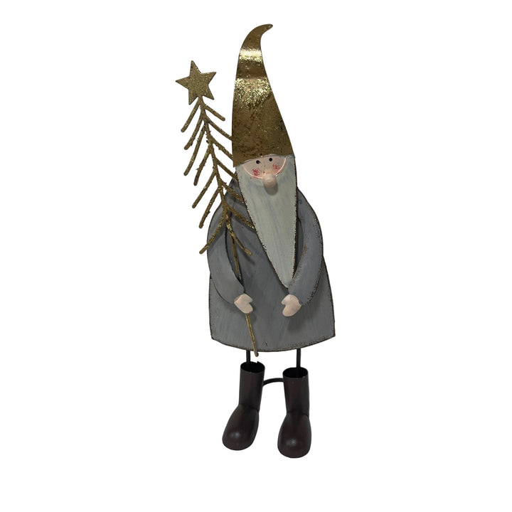 Small Standing Gold Santa with Star