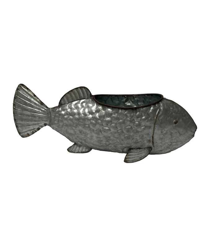 Large Metal Fish Planter