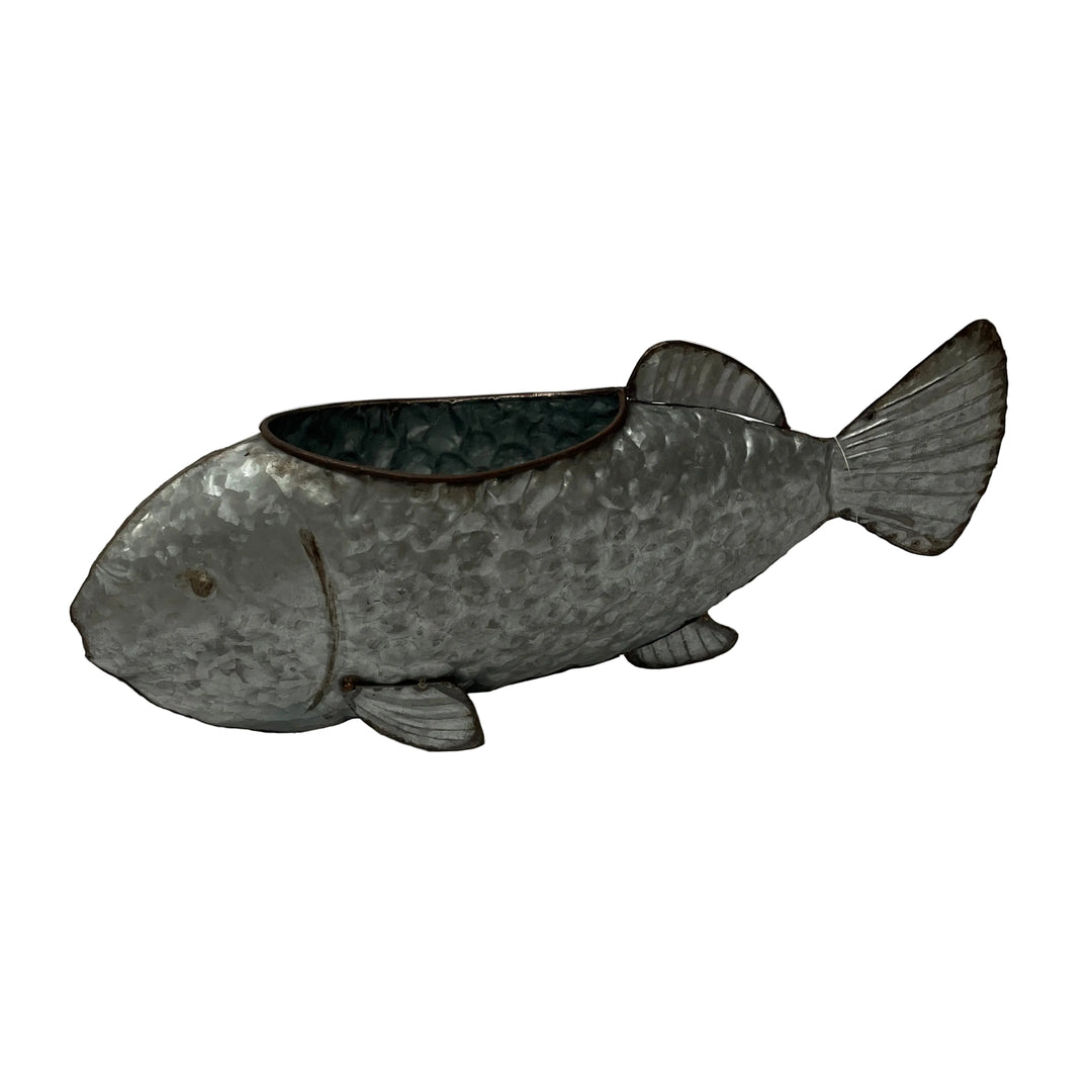 Large Metal Fish Planter