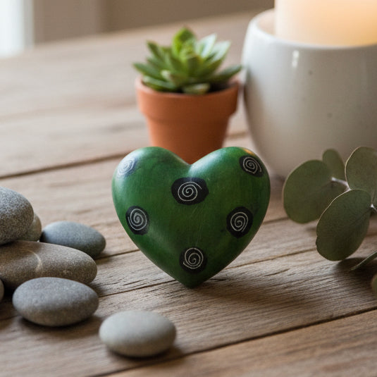Solid Stone Heart Green Small