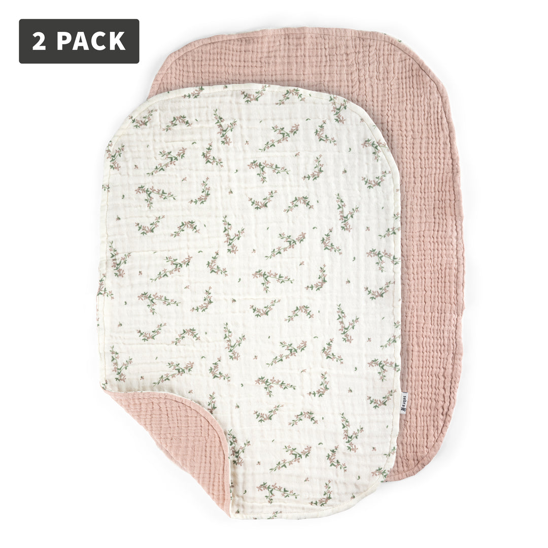 Nursing Towel, 2-pack, Muslin, Powder Blossom