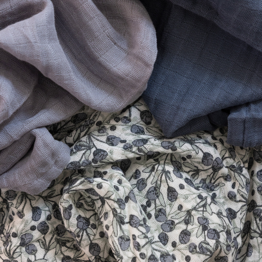 Sebra 3pcs Muslin, Blue Olive, Forest Lake Blue