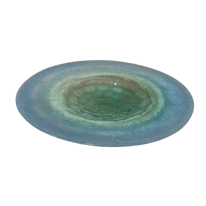 Large Sea Spray Glass Platter Decor