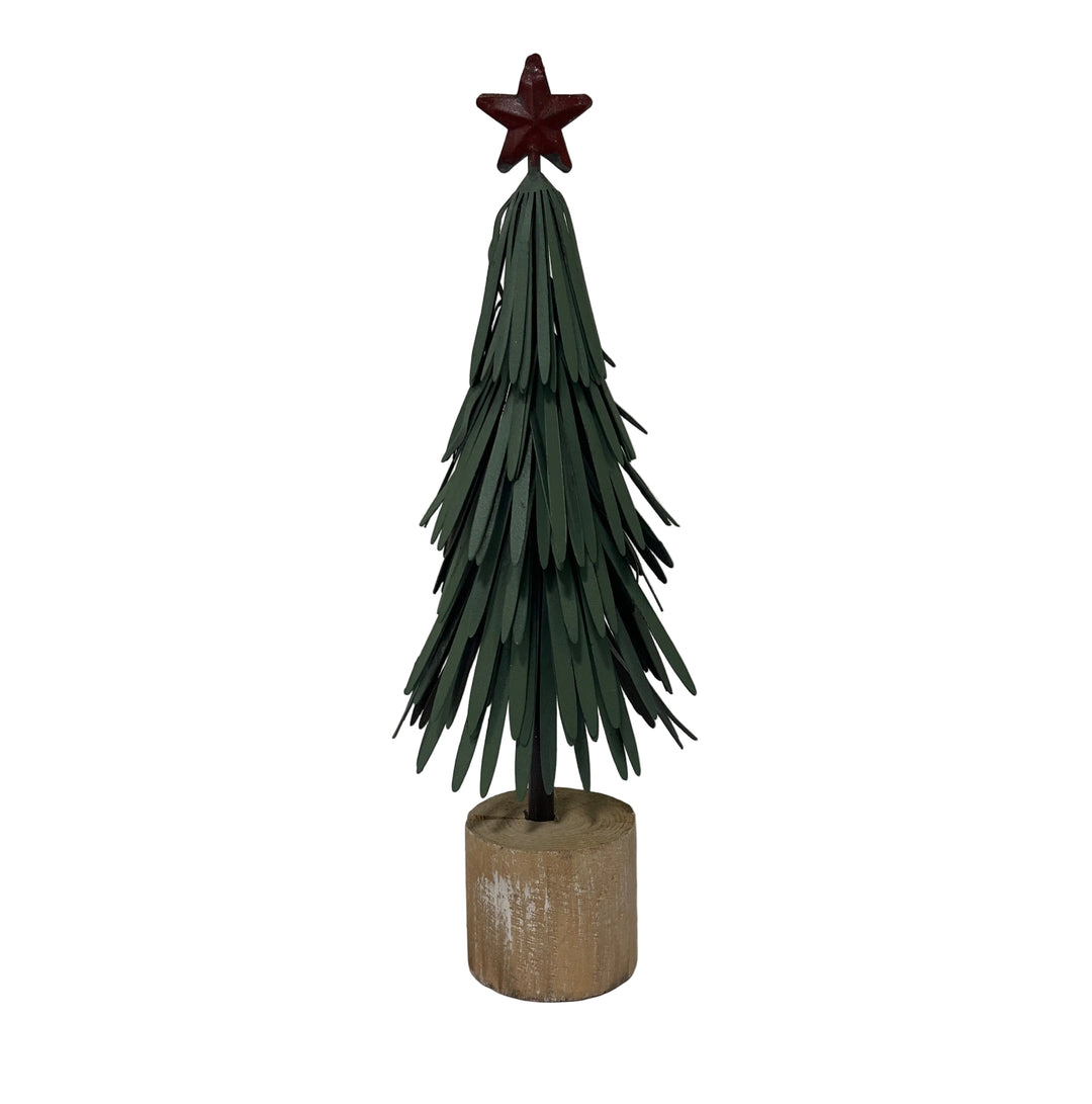 Small  Shredded Christmas Tree on Log