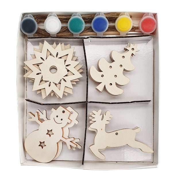 Paint Your Own Wooden Tree Decorations