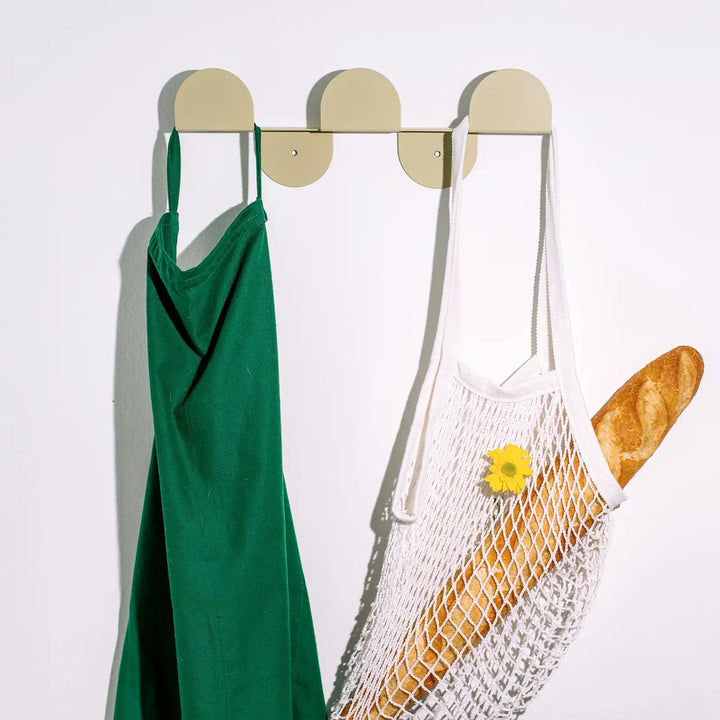 Nobodinoz Lacquered Steel Wall Coat Rack in Green Tea