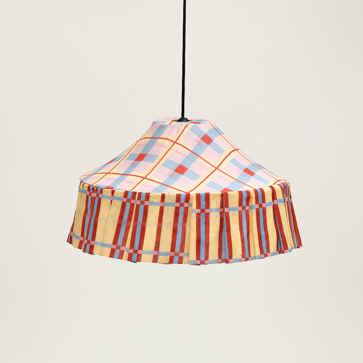 Nododinoz Michelle Lampshade in Yellow Red Checks 50cm