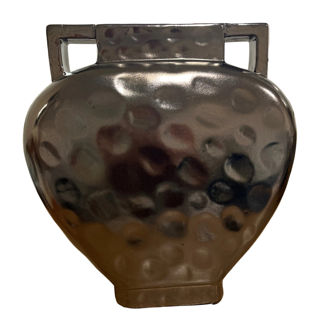 Large Handled Bronze Metallic Pot Urn