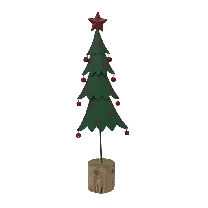 Large Christmas Tree on Log Base