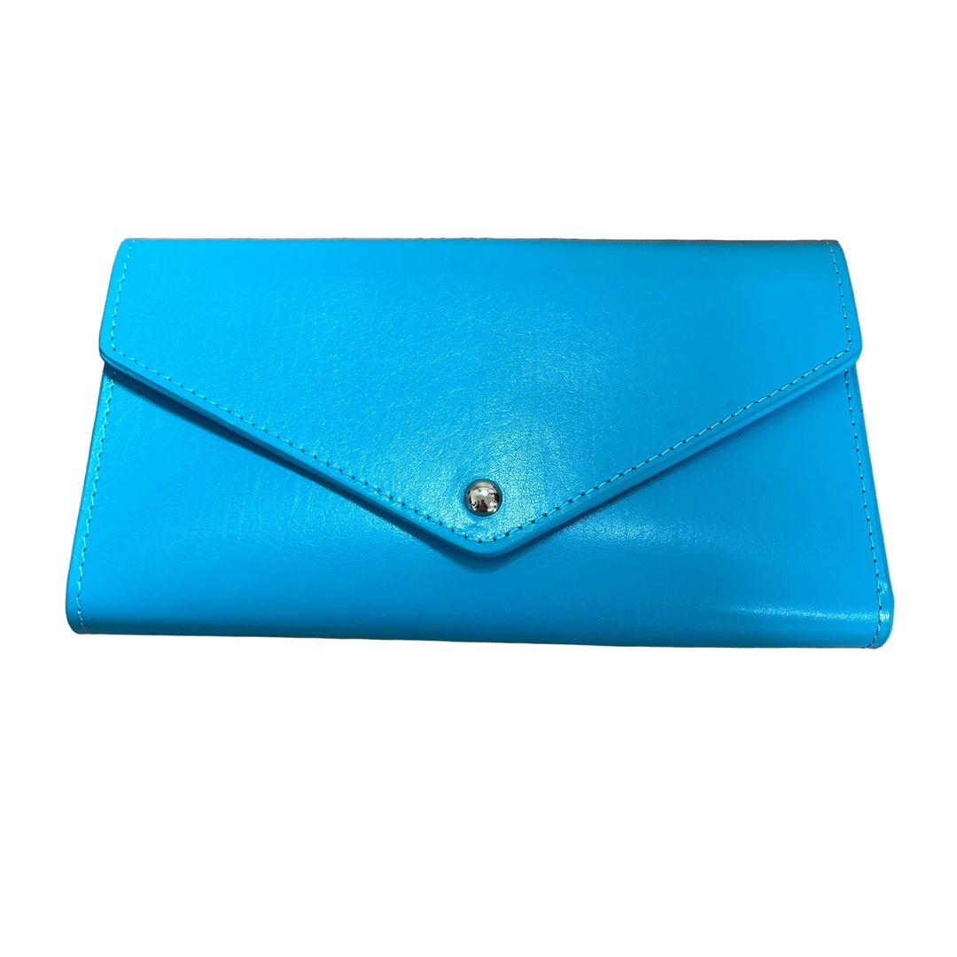 Teal Leather Travel Envelope Purse