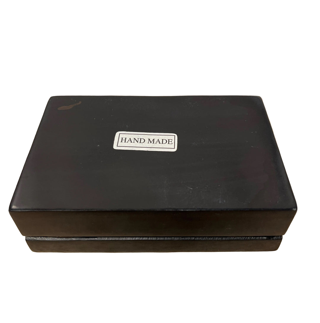 Rectangular Box Carved Black Soap Stone