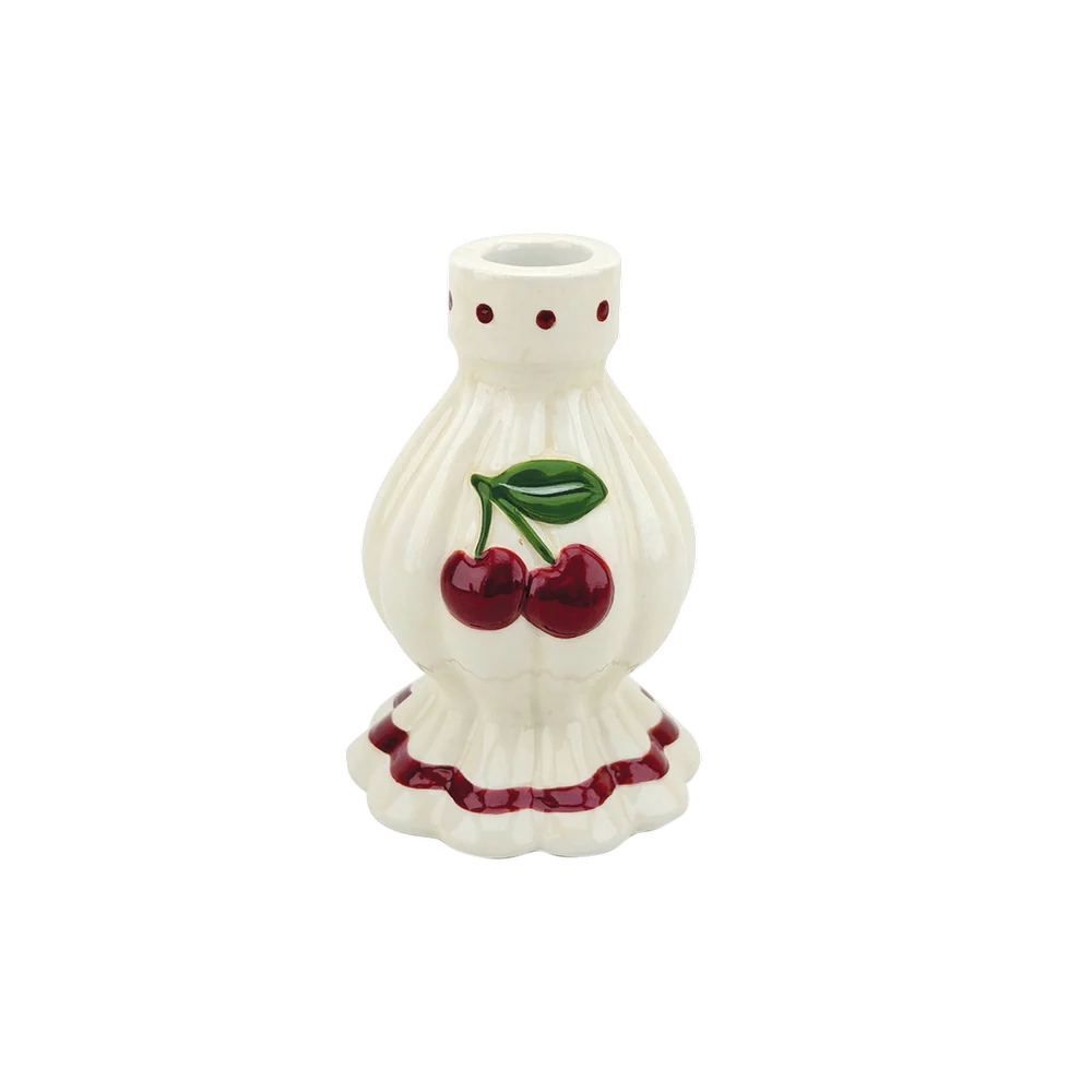 Small Cherry Candlestick Holder