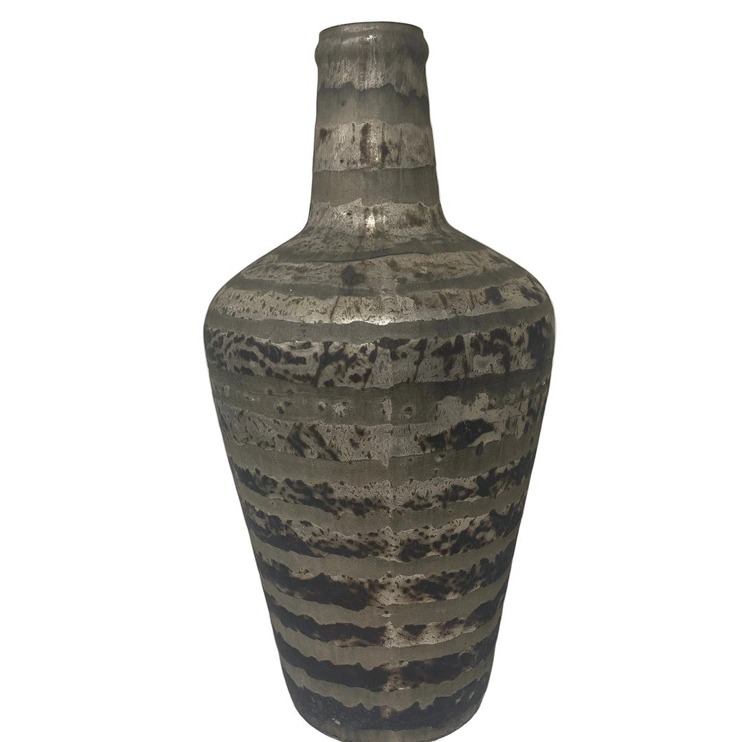 Large Conical Vase Silver Taupe