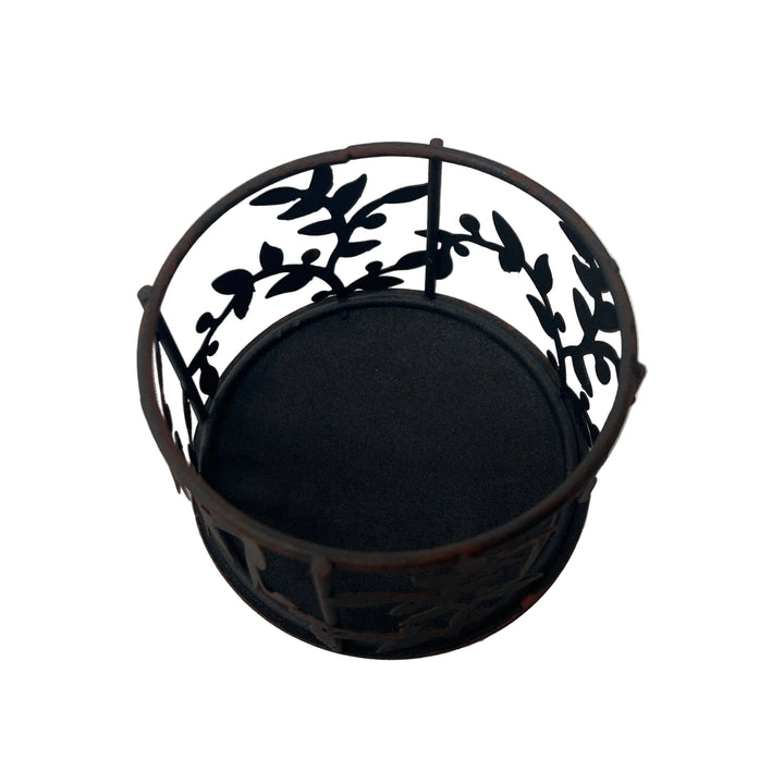 Rustic Black Pillar Candle Holder