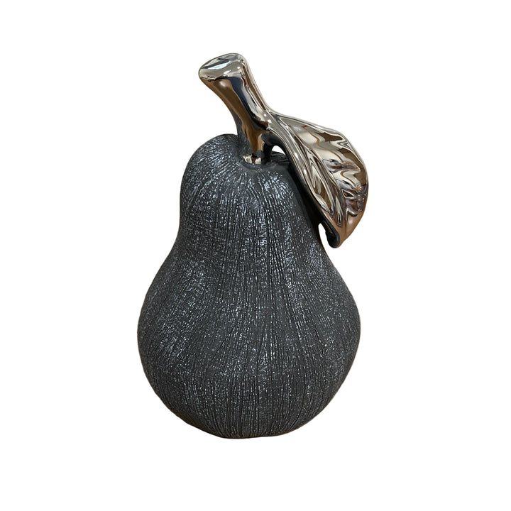 Large Pear Ornament in Charcoal