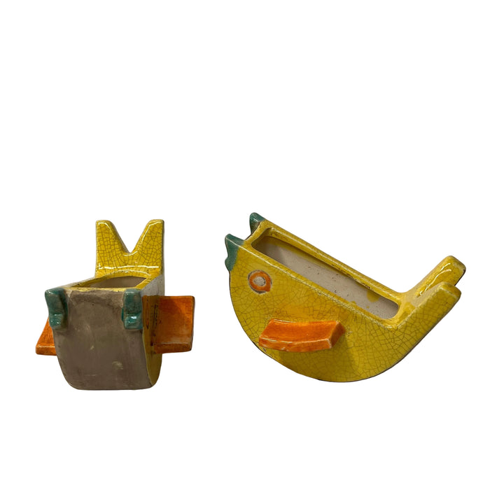 Set of 2 Rocking Bird Plant Pots