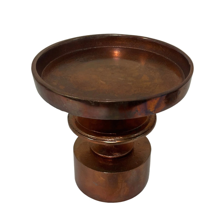Small Metal Pillar Candle Stand Copper