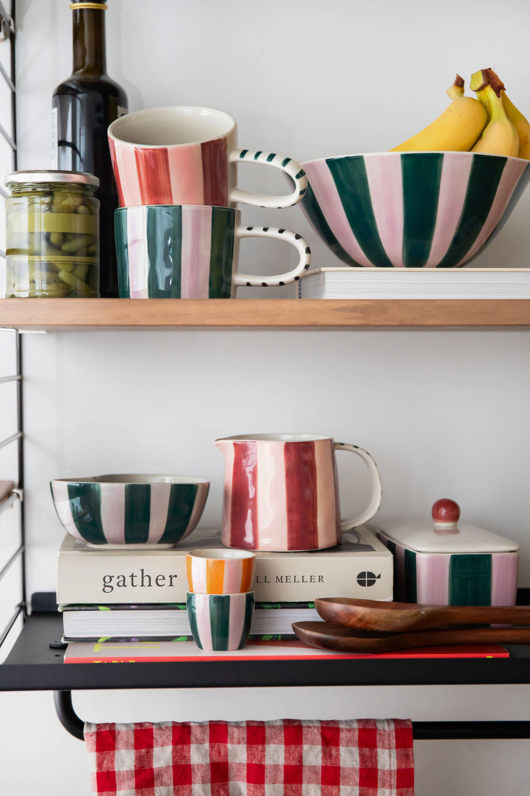 Teal/Lilac Stripe Large Mug