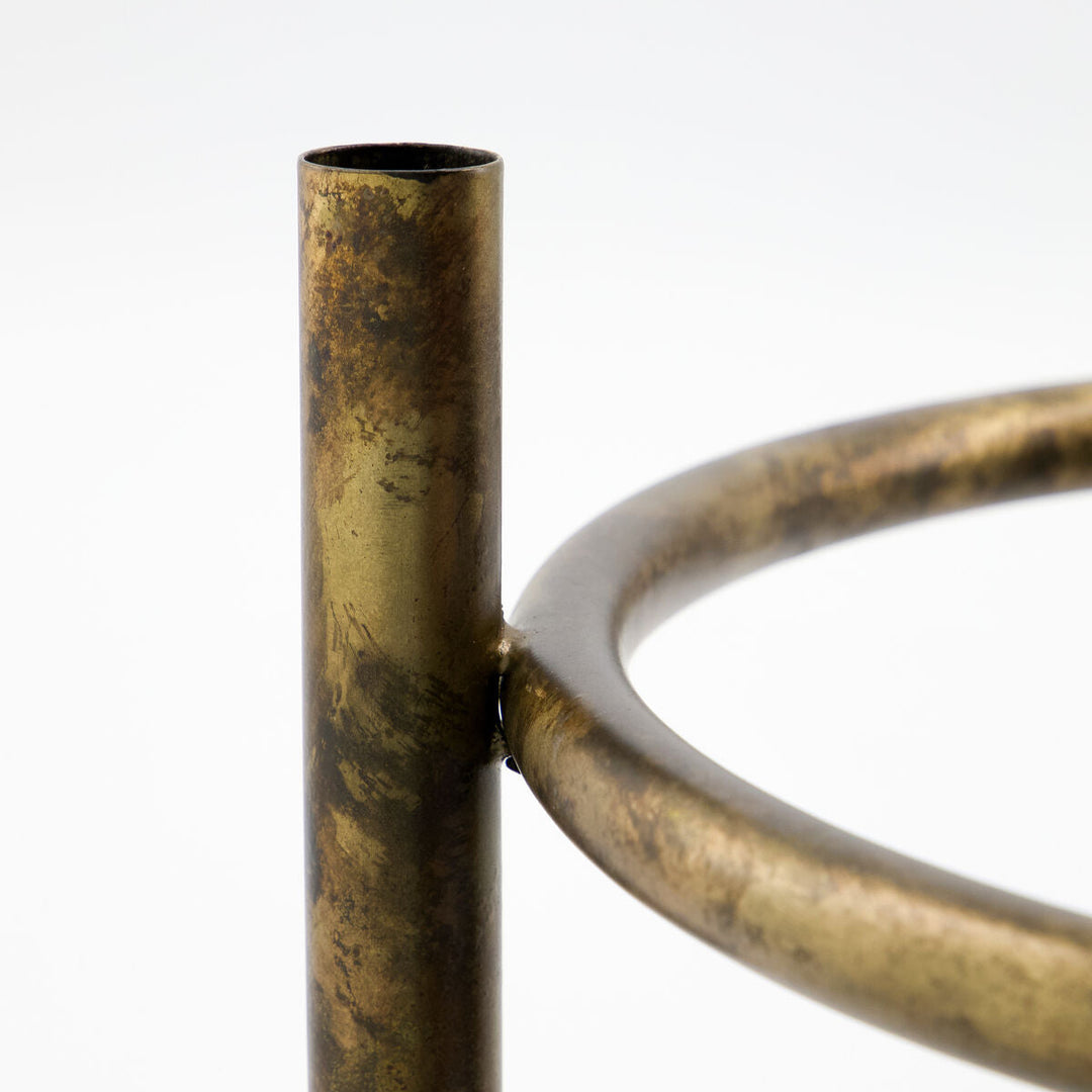 Antique Brass Finish Candle Holder