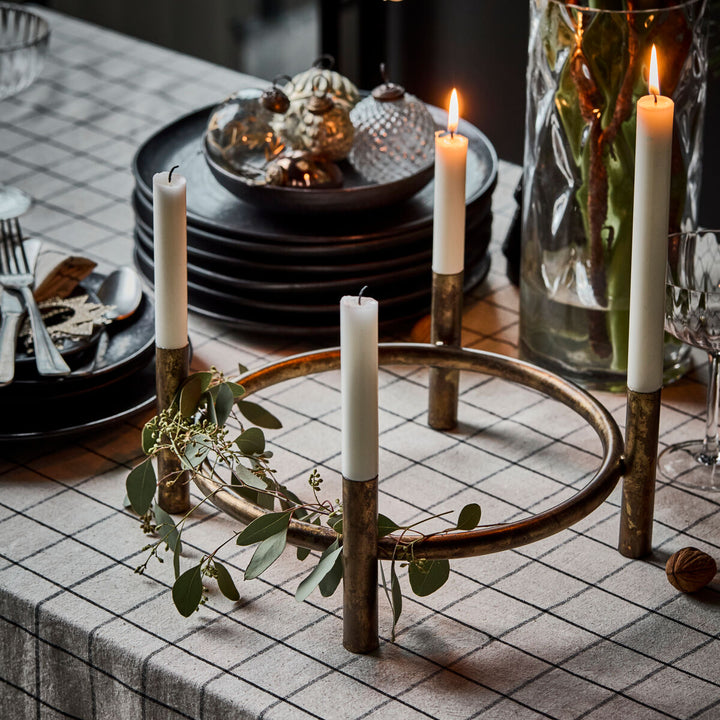 Antique Brass Finish Candle Holder