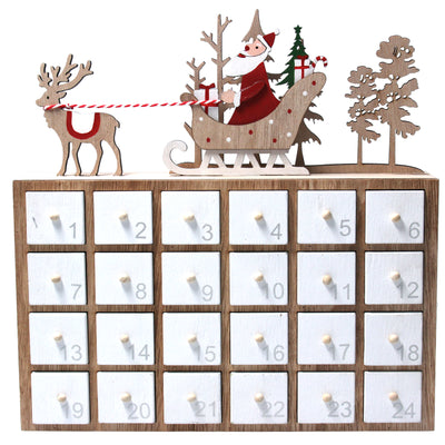 Santa in Sleigh Wooden Advent Calendar