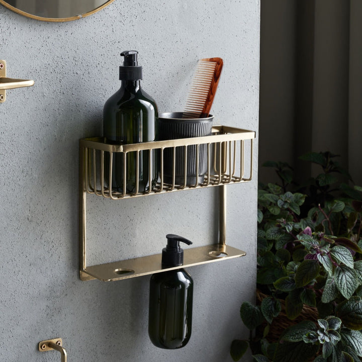 Bathroom Shelf Tidy in Brass