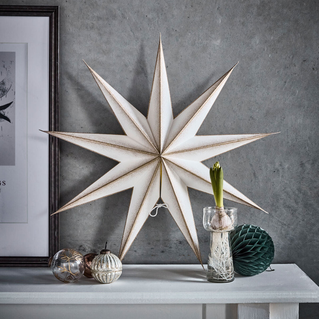 Large Paper Star Christmas Decoration Off-white