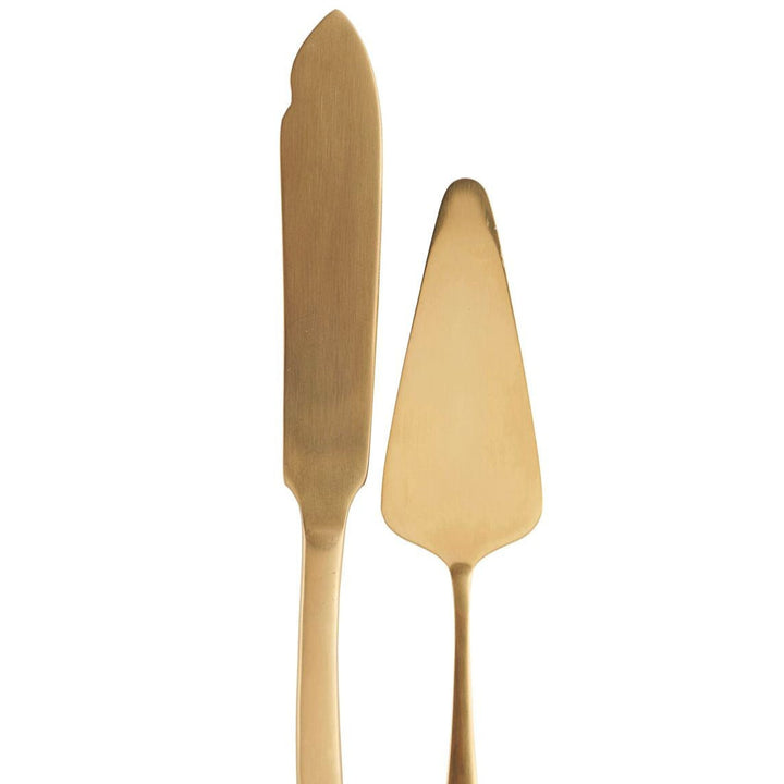 Gold Cake Knife & Server Set