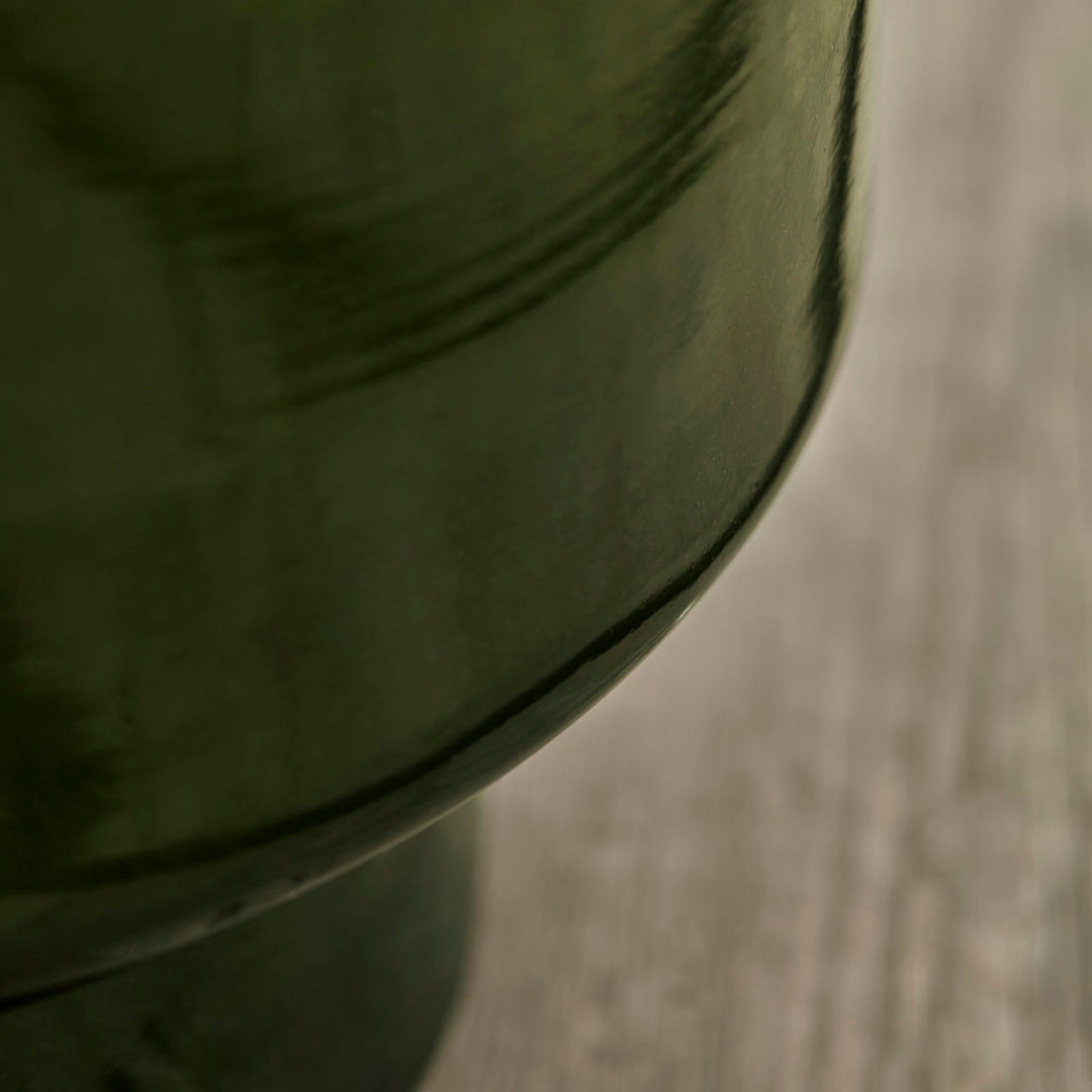 Dark Green Glazed Metal Planters