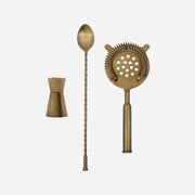 Three Piece Brass Cocktail Set