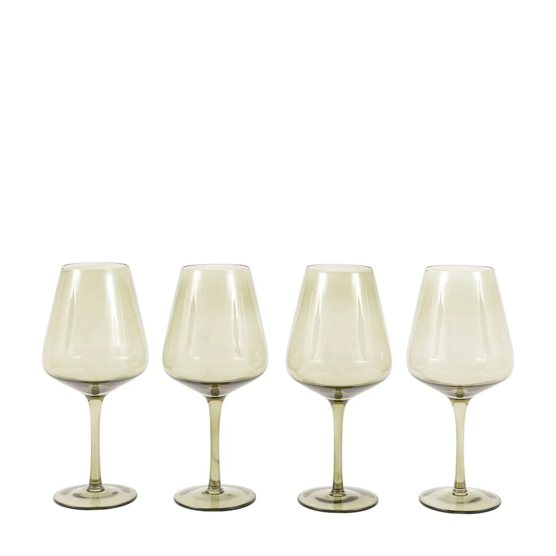 Wine Glass in Smokey Green Set of 4