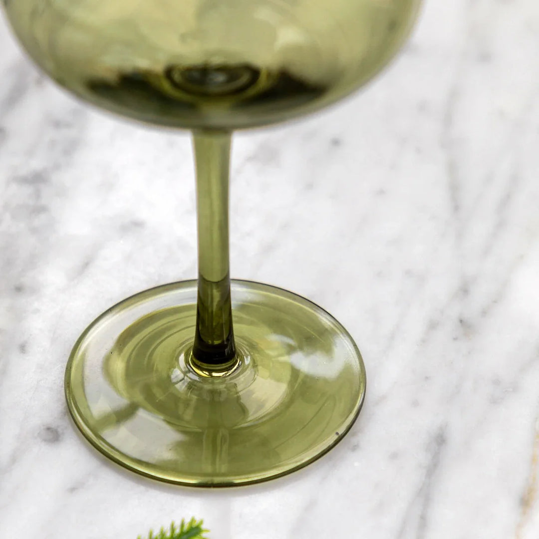 Wine Glass in Smokey Green Set of 4
