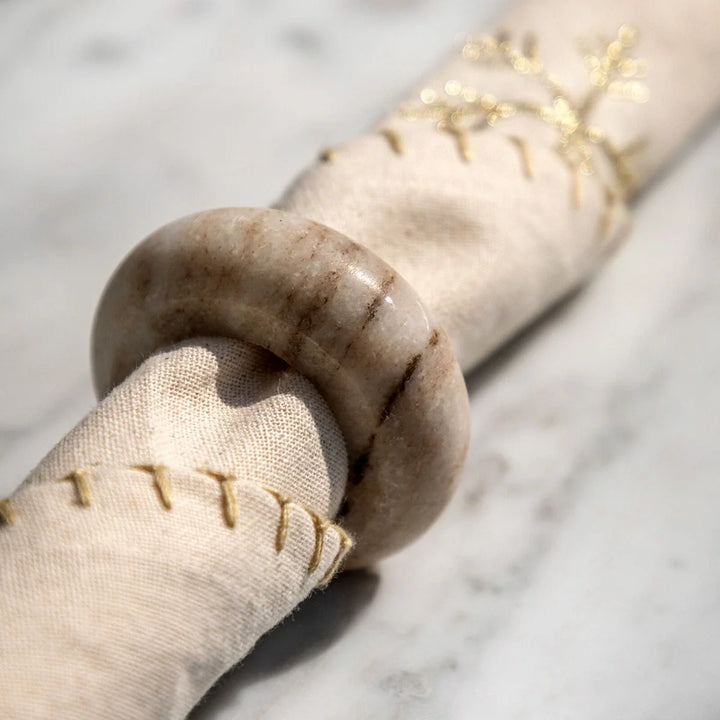 Marble Novi Napkin Rings Set of 4 in Beige
