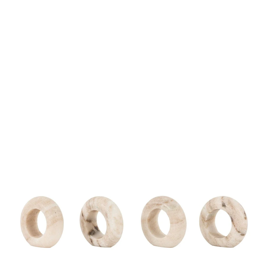 Marble Novi Napkin Rings Set of 4 in Beige