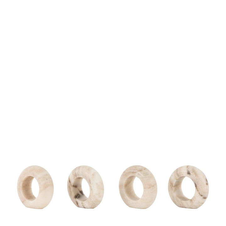 Marble Novi Napkin Rings Set of 4 in Beige