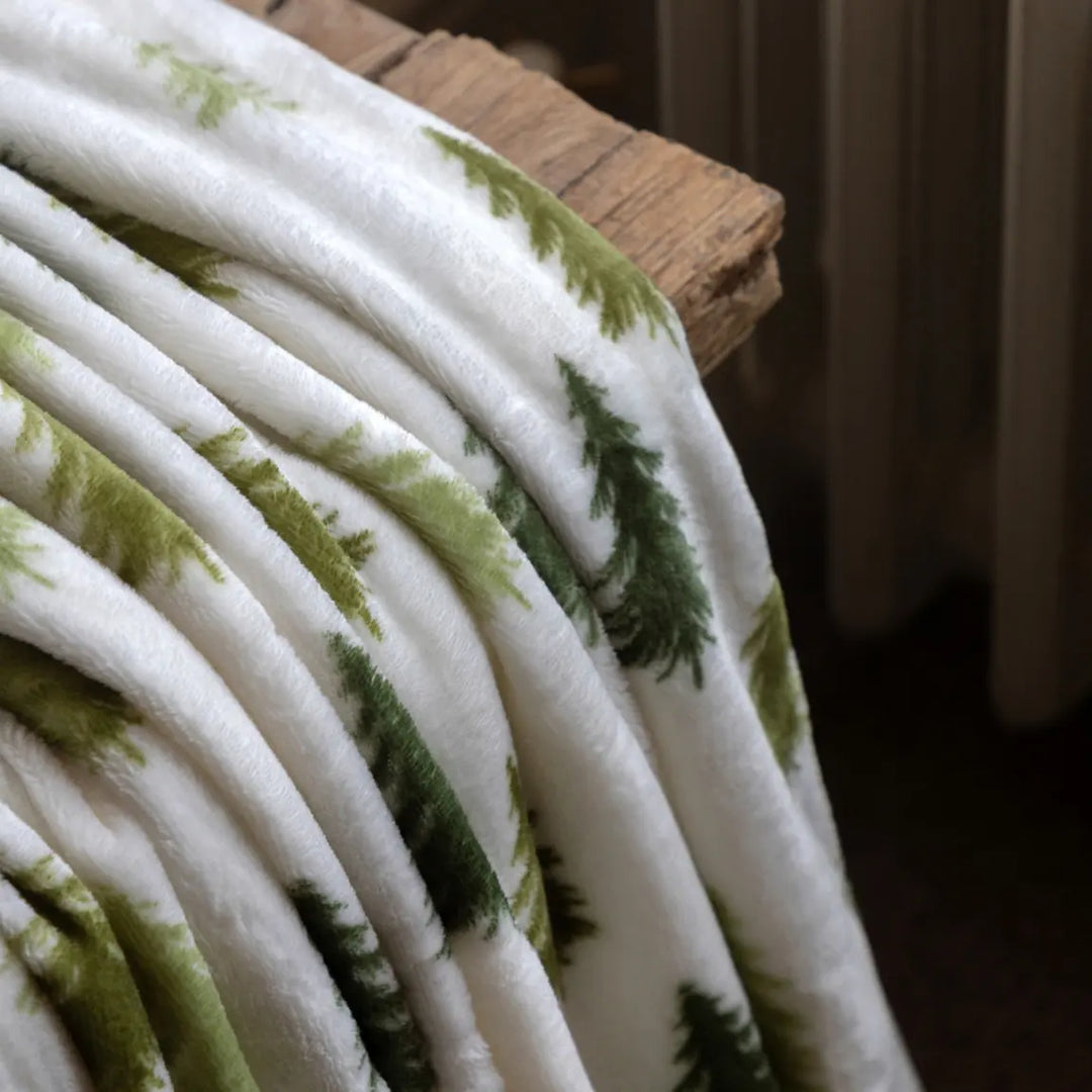 Woodland Tree Printed Fleece Throw