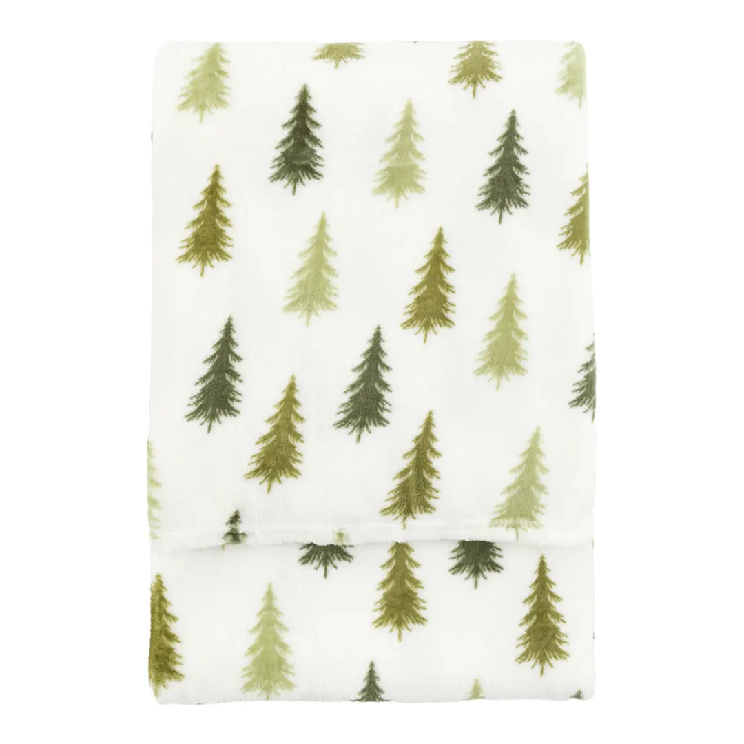 Woodland Tree Printed Fleece Throw
