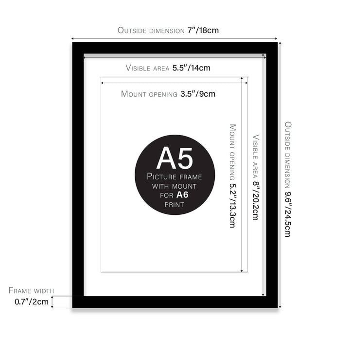Black A5 Picture Frame