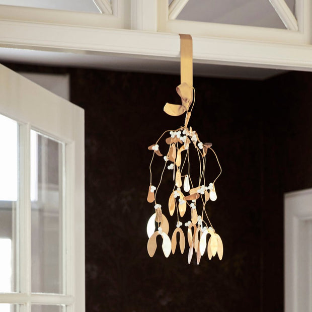 Brass Finish Mistletoe Ornament